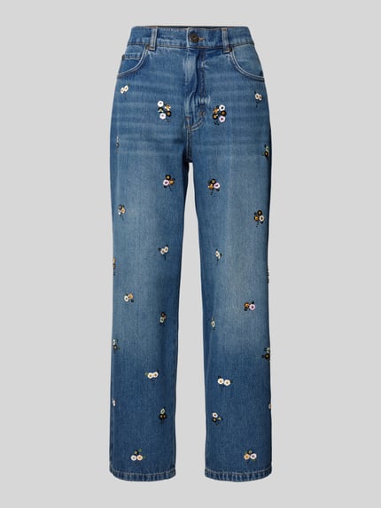 Weekend Max Mara Straight Fit Jeans mit Ziersteinbesatz Blau 2