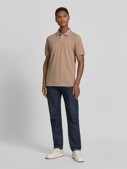 s.Oliver RED LABEL Koszulka polo o kroju regular fit z czystej bawełny Beżowy 1