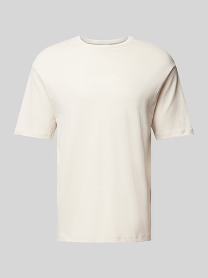 Selected Loose Fit T-Shirt mit Rundhalsausschnitt Modell 'BOTANIC FLOWER' Hellbraun 2