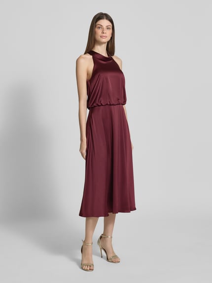 V by Vera Mont Cocktailkleid mit Schnürung und Reißverschluss Bordeaux 1