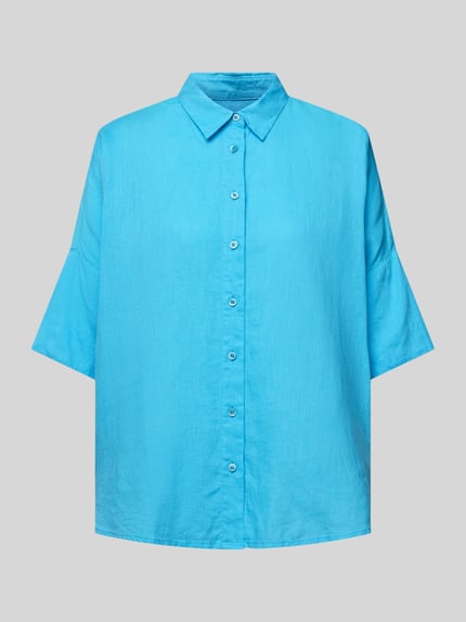 Emily Van den Bergh Leinenbluse mit durchgehender Knopfleiste Ocean 2