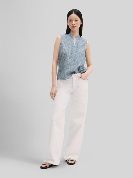 Marc O'Polo Loose Fit Blusentop aus reiner Baumwolle Aqua 1