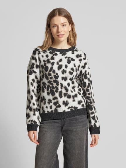 PIECES Regular Fit Strickpullover mit Woll-Anteil Modell 'NANA' Offwhite 4