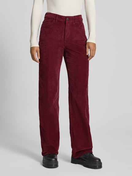 NOISY MAY® Spodnie sztruksowe o kroju straight fit model ‘OLANDA’ Bordowy 4