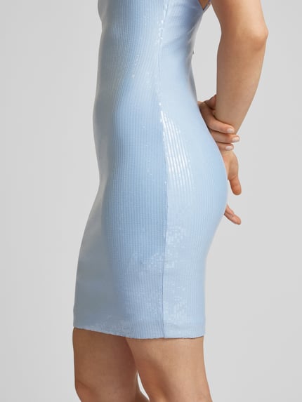 ROTATE Mini-jurk met all-over pailletten Lichtblauw - 3