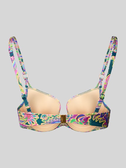 Produktfoto, Bikini-Oberteil mit Allover-Paisley-Print Modell 'Lise' von Marie Jo, elastyczna mieszanka materiałów, marszczenia, regulowane ramiączka