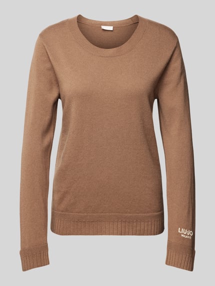Liu Jo Sport Gebreide pullover met labelstitching Cognac - 2