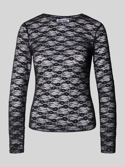 Bluzka z długim rękawem z kwiatowej koronki Shop The Look MANNEQUINE