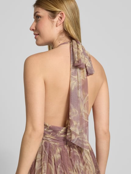 Lace & Beads Avondjurk met V-hals Rosé - 3