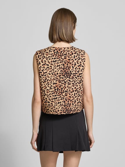 PIECES Regular Fit Weste aus reiner Viskose Modell 'SARIA' Sand 5