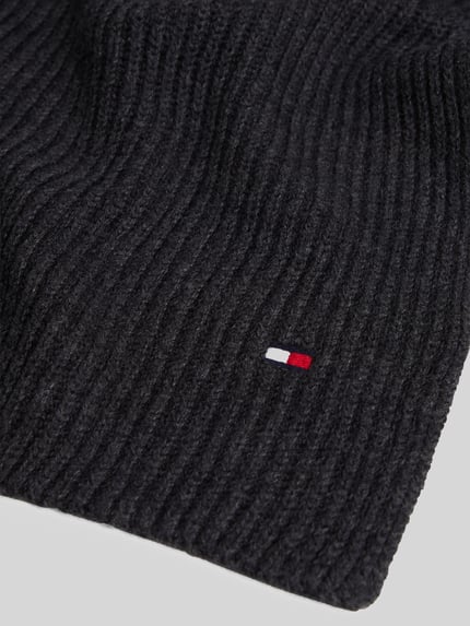 Tommy Hilfiger Schal mit Logo-Detail aus Kaschmir Anthrazit 3