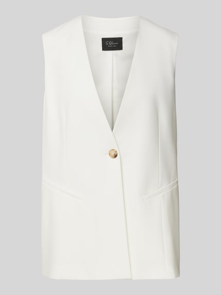 s.Oliver BLACK LABEL Relaxed Fit Indoor-Weste mit Viskose-Anteil Offwhite 2