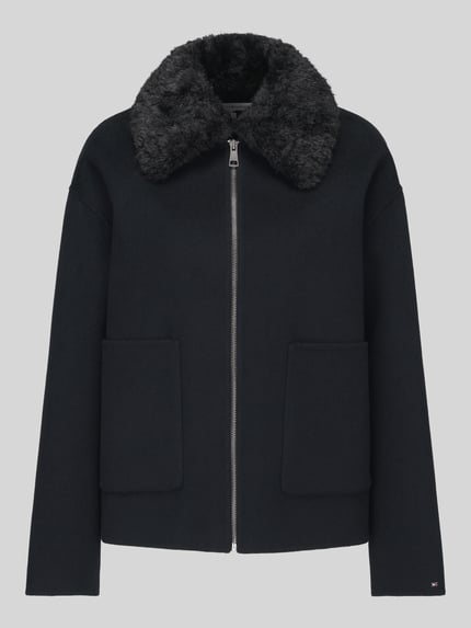 Tommy Hilfiger Regular Fit Blouson mit Webpelzkragen Black 2