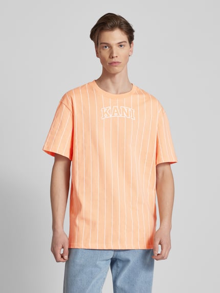 Karl Kani T-Shirt mit Nadelstreifen Orange 4