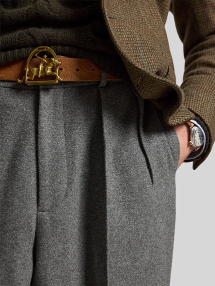 Polo Ralph Lauren Relaxed Fit Bundfaltenhose aus Wolle mit Bundfalte Hellgrau Melange 3
