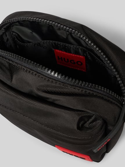 HUGO Torba na ramię z naszywką z logo Czarny 5