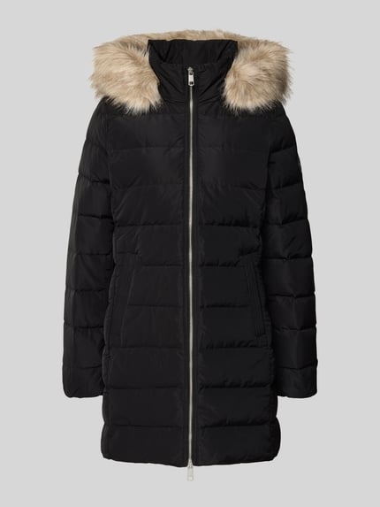 Tommy Hilfiger Slim fit lange donsjas met afneembaar imitatiebont BLACK - 2