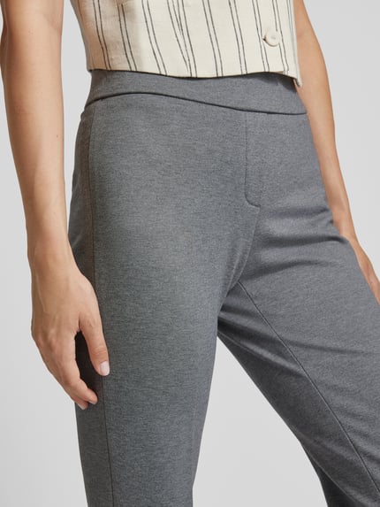 SEDUCTIVE Flared stoffen broek met persplooien, model 'NANOU' Zilver gemêleerd - 3