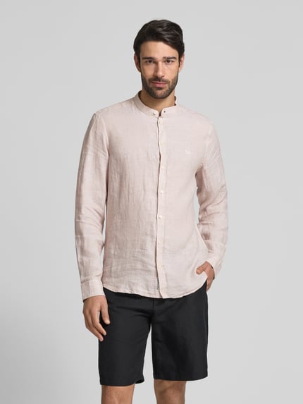 Casual Friday Slim Fit Freizeithemd aus Leinen Modell 'Anton' Stein 4