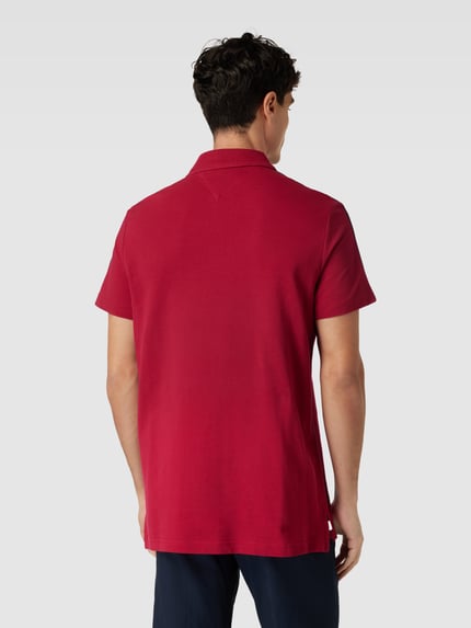 Tommy Hilfiger Regular Fit Poloshirt mit Kontraststreifen Kirsche 5