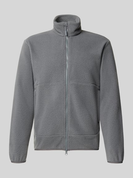 Produktfoto, szara kurtka z polaru z prostymi rękawami, zapięcie na zamek, stójka, model 'JASON' od ONLY, Herren Fleecejacke