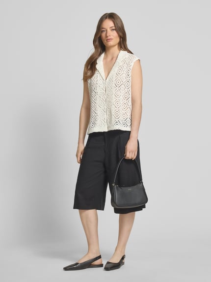 Christian Berg Woman Relaxed fit gehaakt gilet met ajourpatroon Offwhite - 1