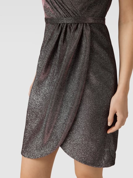 LUXUAR FASHION sukienka koktajlowa w kopertowym stylu Wiśniowy 3
