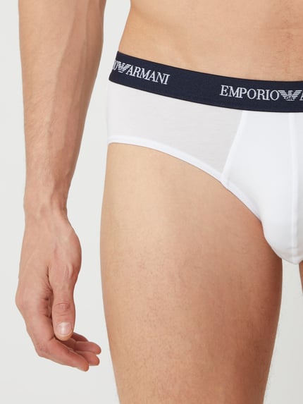 Emporio Armani Slip mit Stretch-Anteil im 2er-Pack Weiss 3