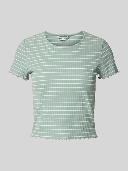 ONLY Slim Fit T-Shirt mit Viskoseanteil Modell 'EMMA' Schilf 2