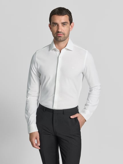 JOOP! COLLECTION Slim Fit Business-Hemd mit Haifischkragen Modell 'Phil' Weiss 4