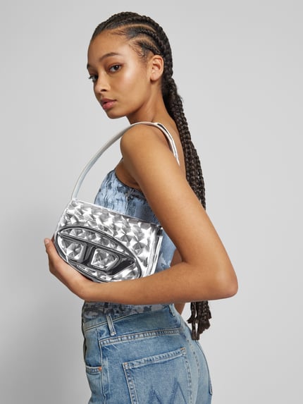 Diesel Crossbody tas met all-over motief Zilver - 1