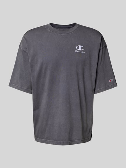 Champion T-shirt o kroju relaxed fit z wyhaftowanym logo Antracytowy 2
