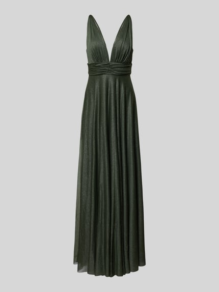 Jake*s Cocktail Abendkleid mit V-Ausschnitt und Taillenband Apfel Melange 2
