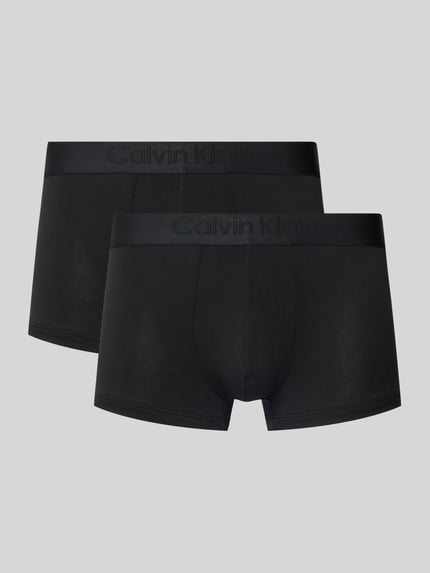 Produktfoto, Trunks mit elastischem Logo-Bund im 3er-Pack von Calvin Klein Underwear, Schwarz, Lyocell-Mix mit Stretch-Anteil, Körpernaher-Schnitt, Unifarbenes-Design, Elastischer-Logo-Bund, 3er-Pack
