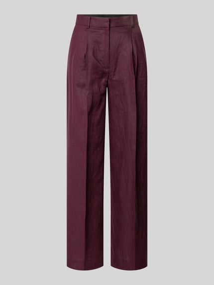 Straight Fit Leinenhose mit Bügelfalten Modell 'Tempoli' Shop The Look MANNEQUINE
