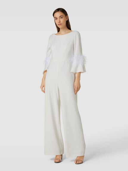 Adrianna Papell Jumpsuit met veren Offwhite - 1