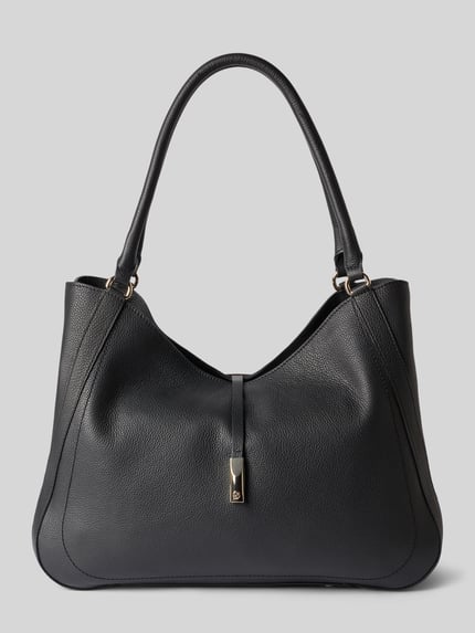 Productfoto, zwarte dames Henkeltasche aus echt rundleer model 'REAH MEDIUM TOTE' van BOSS, fijne nerfstructuur, dames handtas