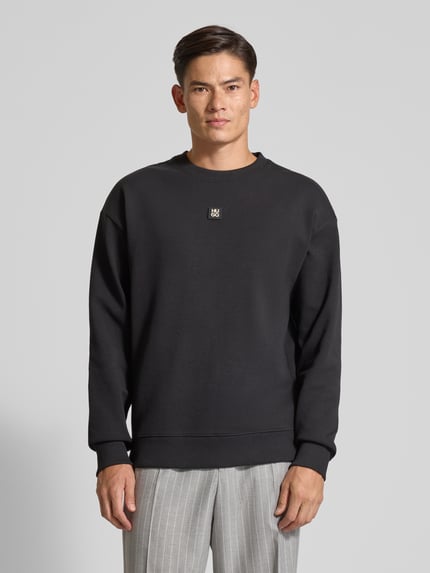 HUGO Relaxed Fit Sweatshirt aus Baumwoll-Mix Modell 'DETTIL' Black 4