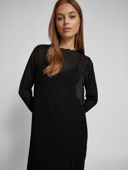 FREE/QUENT Mini-jurk met ronde hals, model 'EDELYN' Zwart - 3