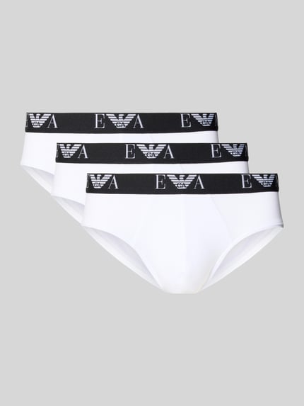 Emporio Armani Slip mit elastischem Logo-Bund im 3er-Pack Weiss 1