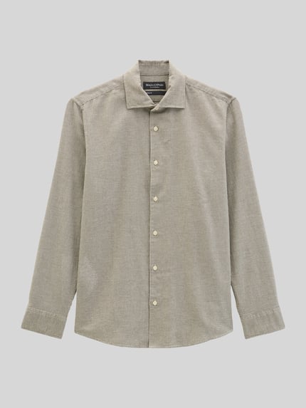 Marc O'Polo Regular Fit Freizeithemd mit geknöpften Manschetten Beige 2