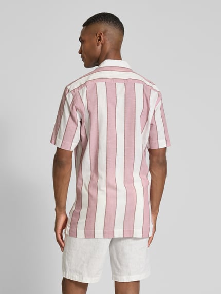 Lindbergh Relaxed Fit Freizeithemd aus Baumwoll-Leinen-Mix Rosa 5