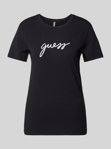 GUESS T-shirt met labelprint, model 'CARRIE' Zwart - 2