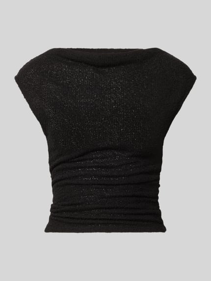 Top in bouclé-look met boothals Shop The Look MANNEQUINE