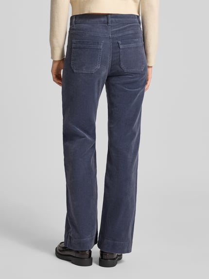 Christian Berg Woman Wide Leg Cordhose mit Gesäßtaschen Blau 5