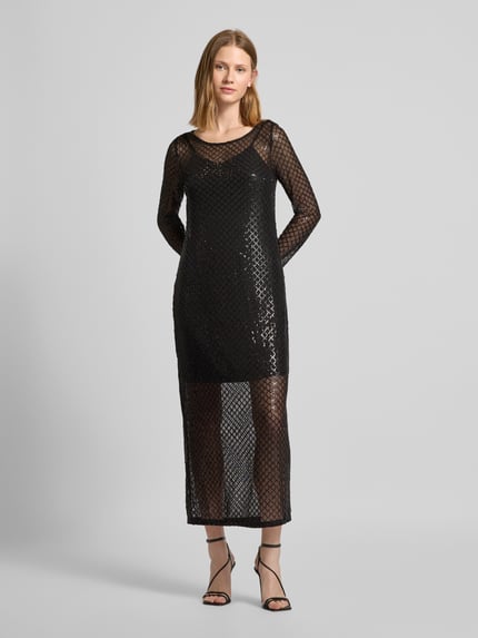 VERO MODA Paillettenkleid mit Gitterkaro aus Pailletten auf Mesh Modell 'SAFINA Black 4