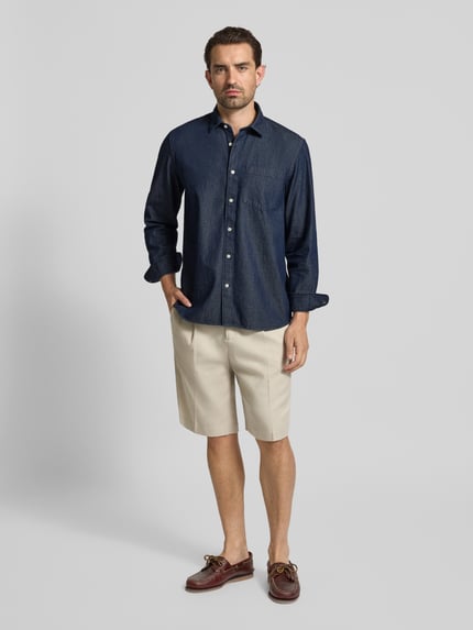 Selected Regular Fit Jeanshemd aus reiner Baumwolle Modell 'REGCARLO' Dunkelblau 1