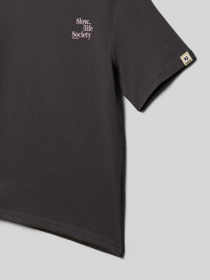 Garcia Regular Fit T-Shirt mit Logo-Print Dunkelgrau 2