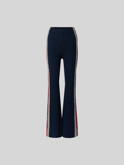 Rabanne Flared Fit Stoffhose in Strick-Optik Marine 2