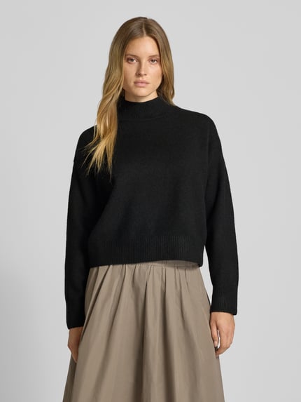 Neo Noir Relaxed fit col-pullover met wol model 'Paulina' Zwart - 4